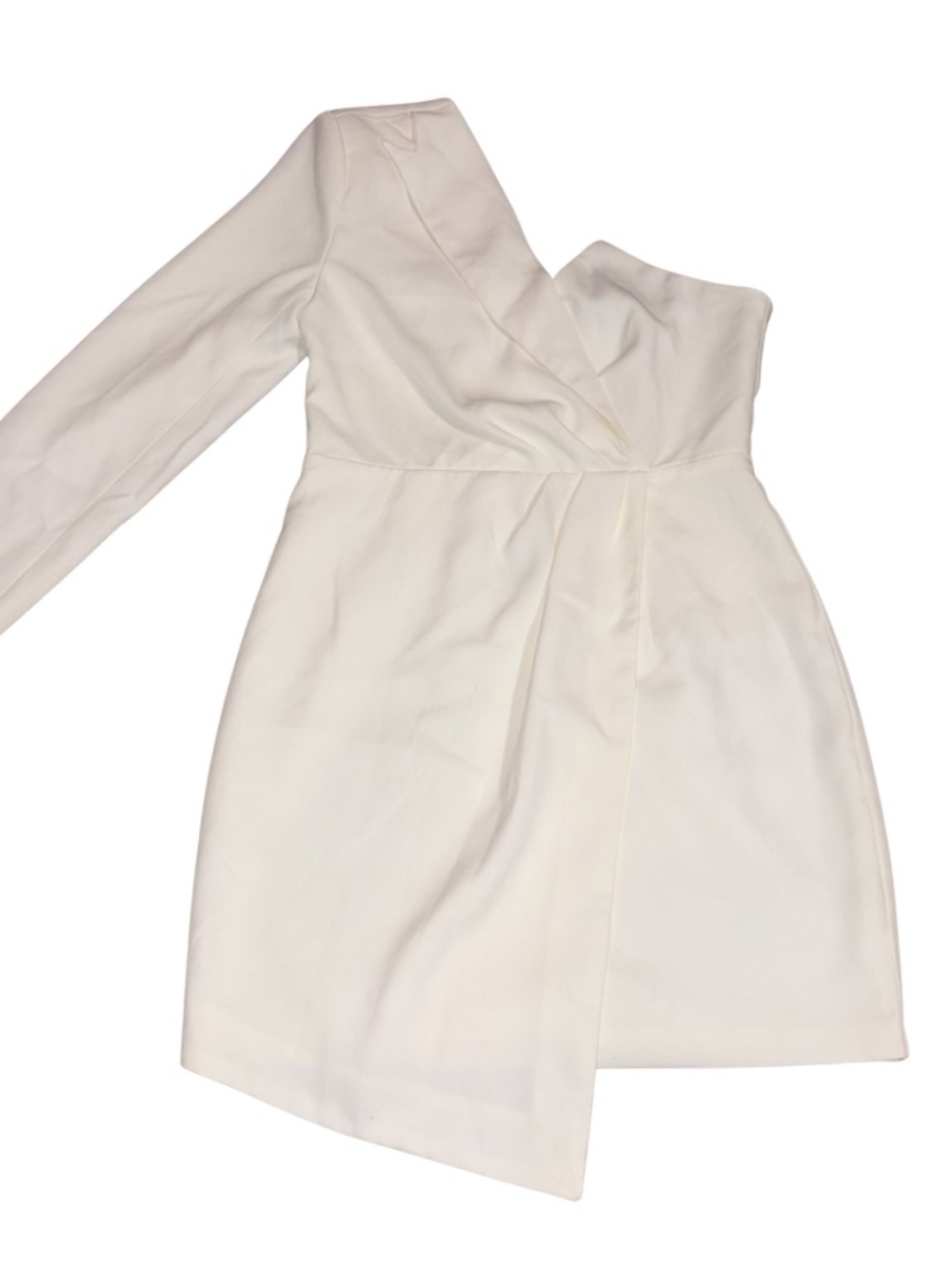 NWT LuxeDress White One Shoulder Dress XL Fits M/L